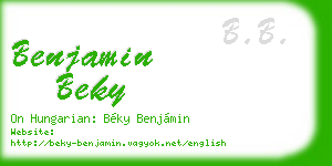 benjamin beky business card